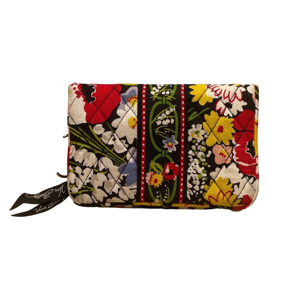 Vera Bradley Women’s Floral Quilted Cotton ID Window Kiss Lock Closure Wallet